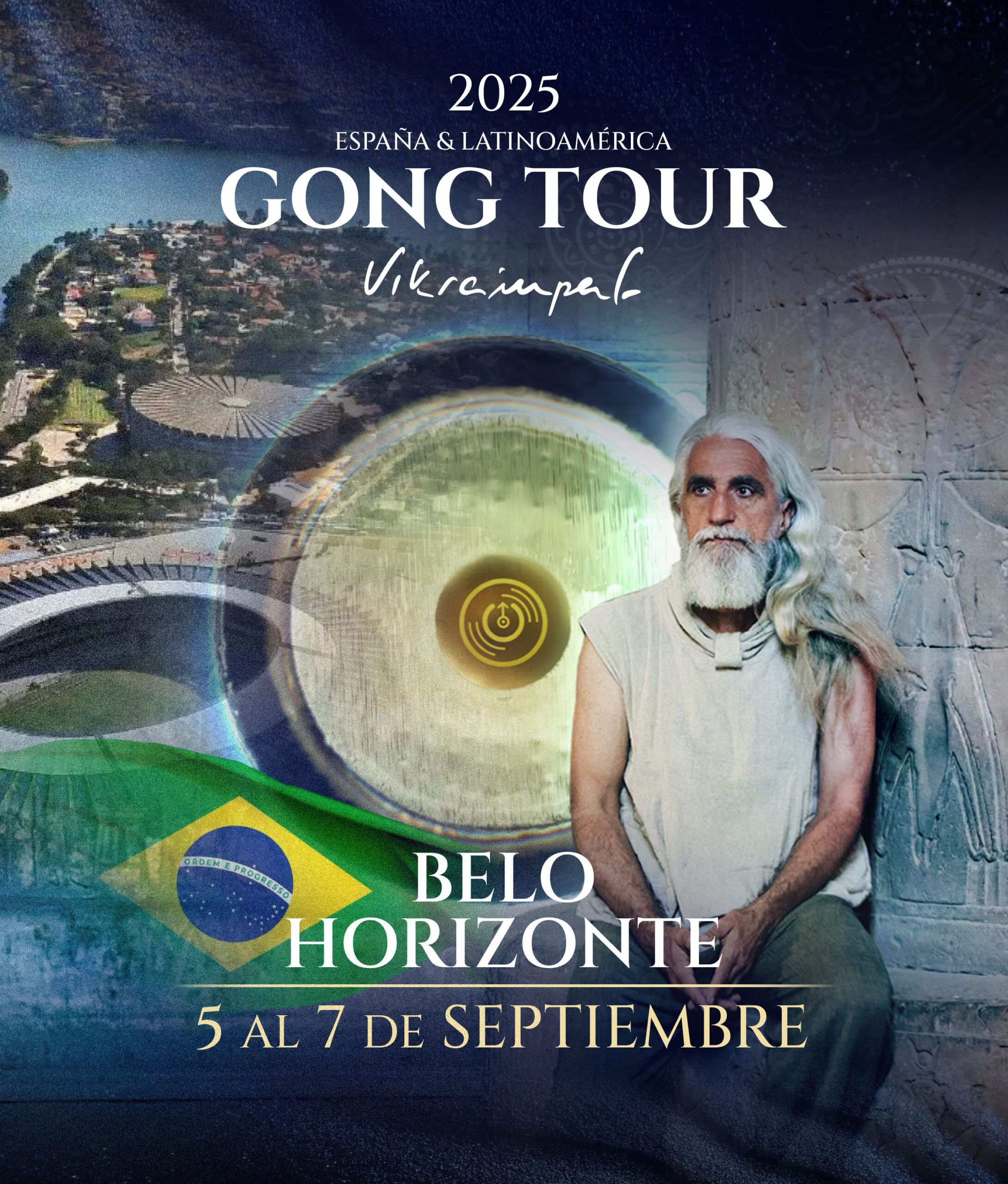 Cartel para España y Latinoamérica concierto Gong Tour 2025 Brasil